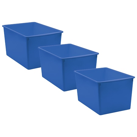 Teacher Created Resources Storage Bin, Plastic, Blue, 3 PK 20430